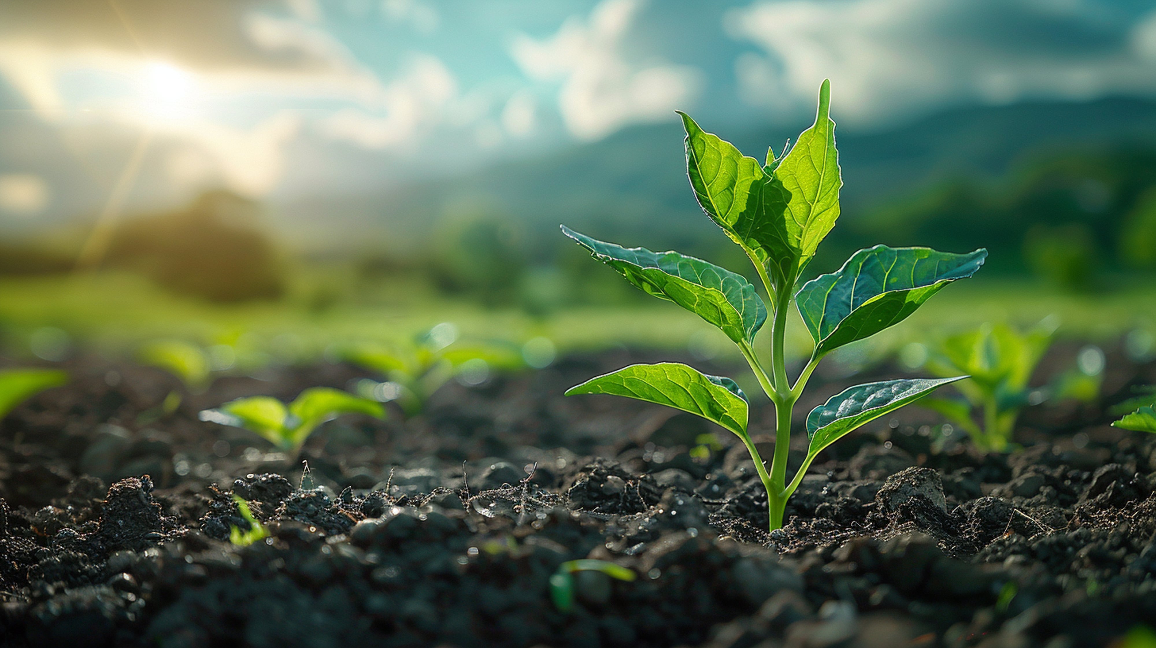Plant growing from soil